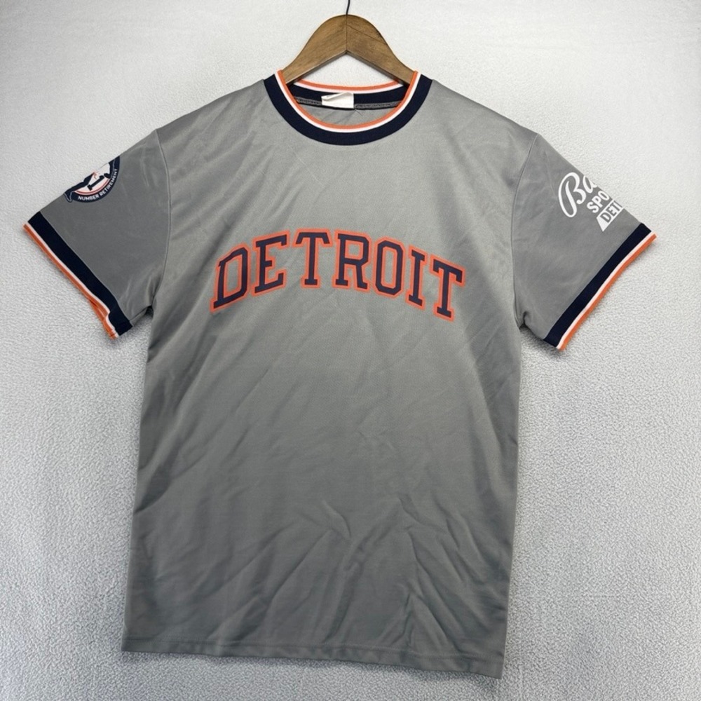 Detroit Tigers Jersey Mens Medium Gray Lou Whitaker #1 MLB Jersey Retirement